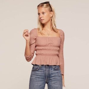 Reformation Laurent Top in Blush XS